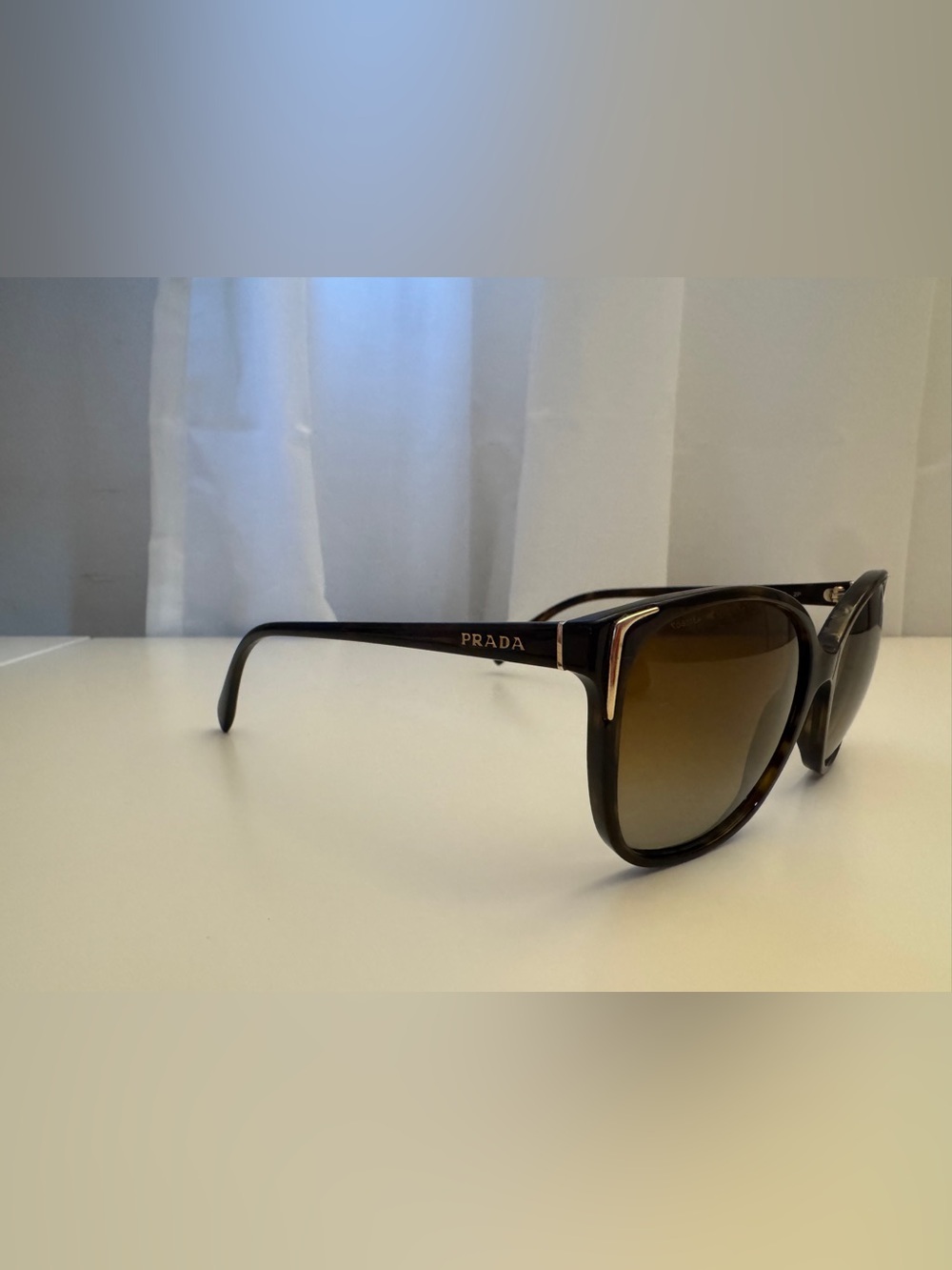 Prada Dark Brown Acetate Sunglasses with Gradient Lenses